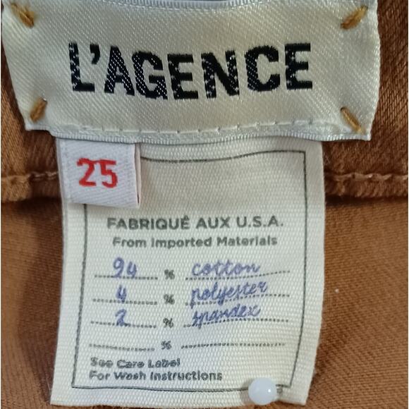 L'AGENCE MARGOT High Rise Skinny Java Coated Jeans. 25 - Picture 11 of 14